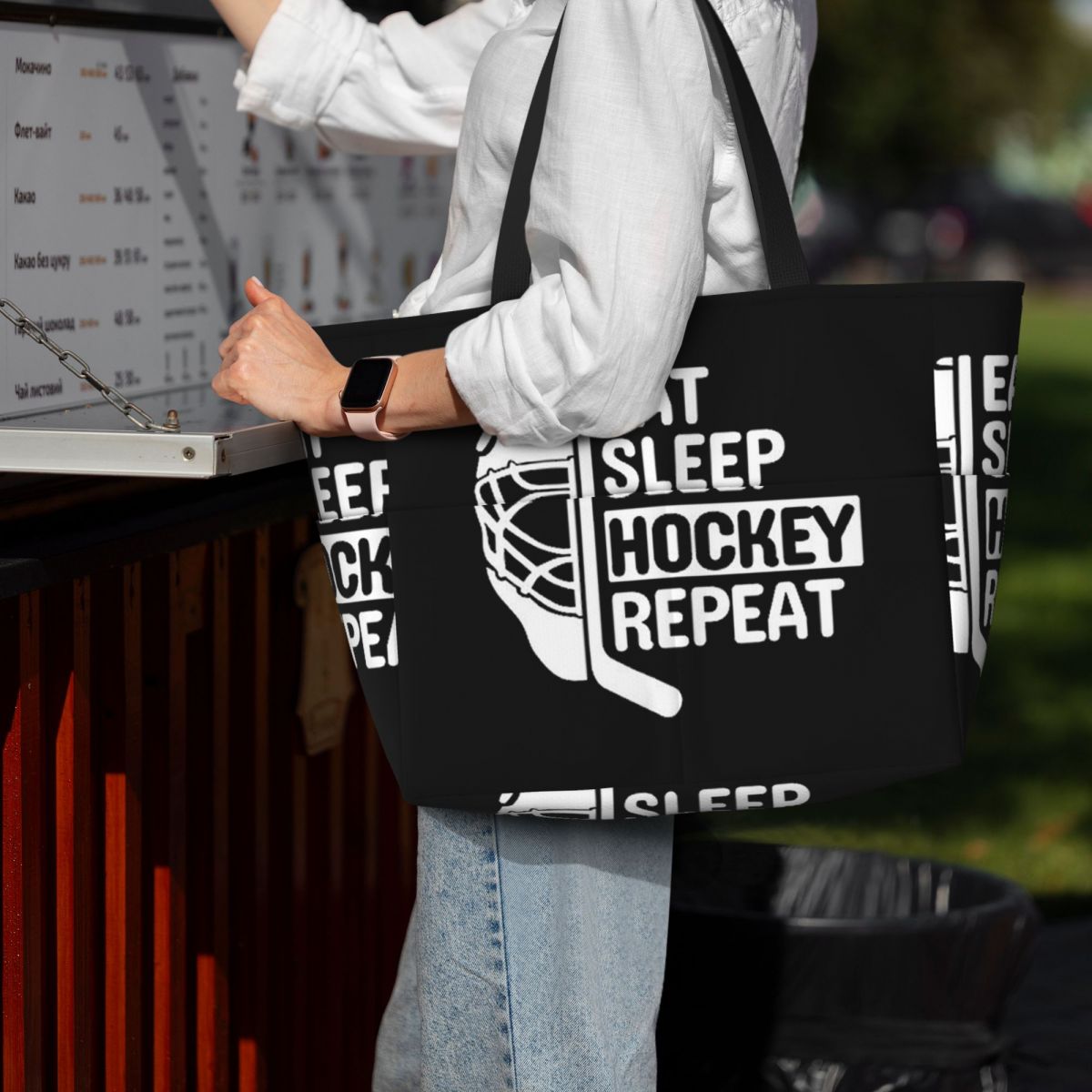 Yoga Fitness Quotes - Lustiges Hockey-Zitat, Hockey-Zitate, Strandtasche, Sport, Gym,