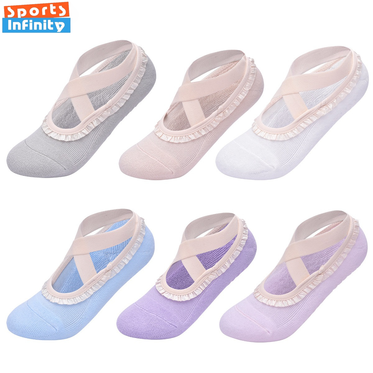 Yoga Dance & Fitness Center Llc - 2026 Damen-Riemchen-Spitzen-Yoga-Socken Rutschfeste Professionelle Pilates-Socken Tanz-Aerobic-Trampolin-Fitness-Sportsocken