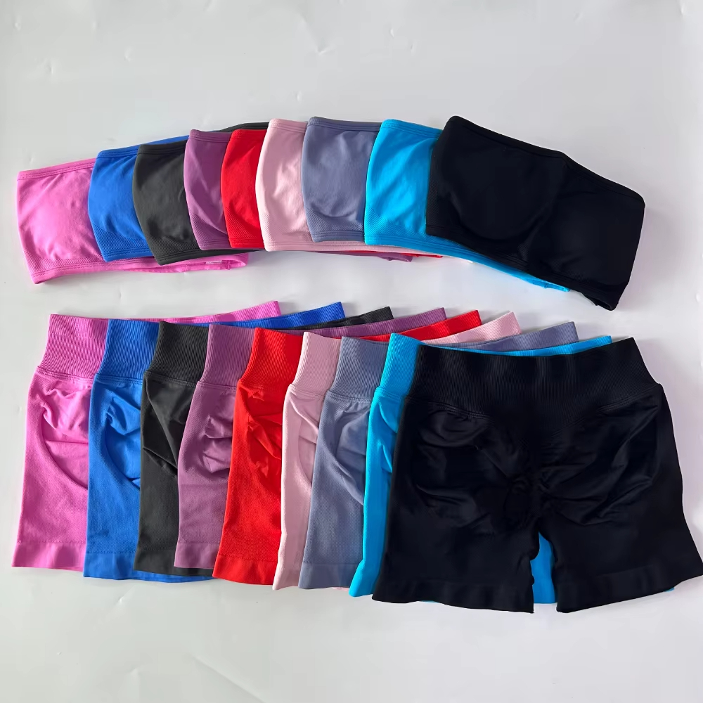 Yoga Và Fitness - Yoga-Set für Damen, 2-teilig, Bandeau-Sport-BH ohne