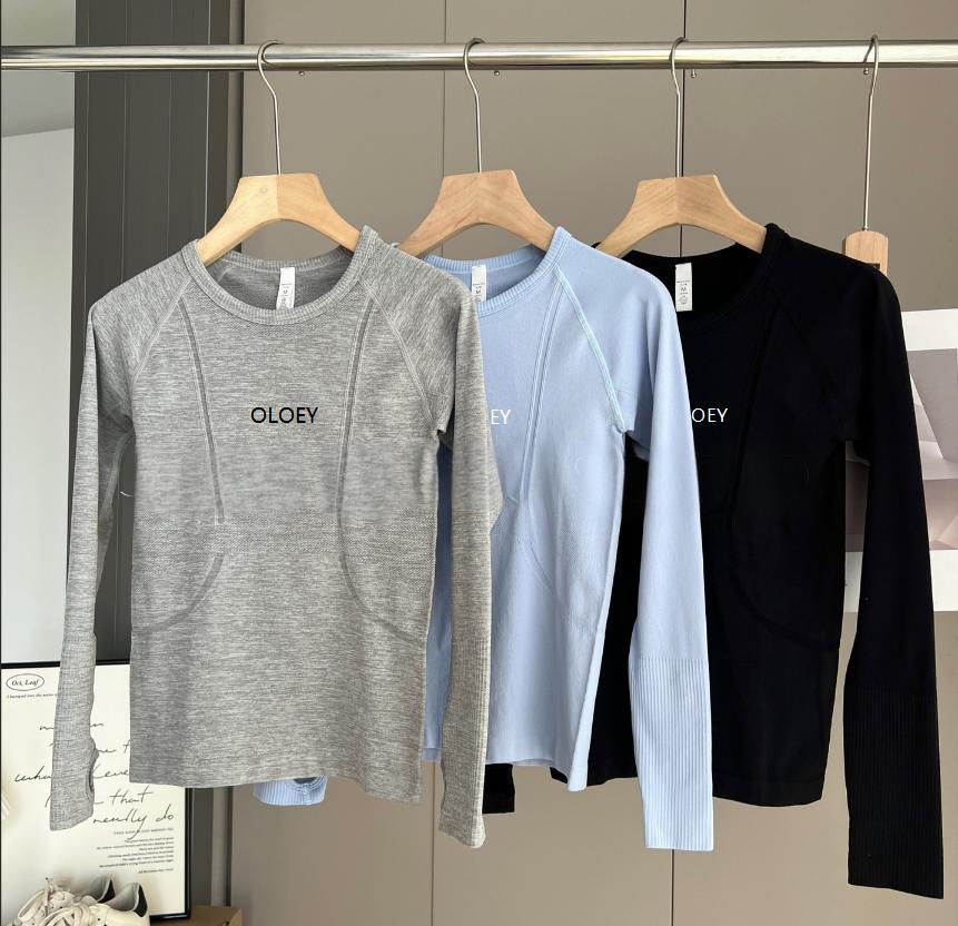 Yoga Fitness Training - Atmungsaktives, schnell trocknendes Fitness-Langarmshirt, eng anliegender