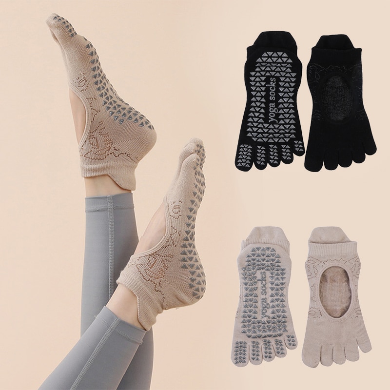 Yoga Dance & Fitness Center Llc - Frauen Yoga Zehen socken hochwertige Anti-Rutsch-Fünf-Finger-Pilates-Socken