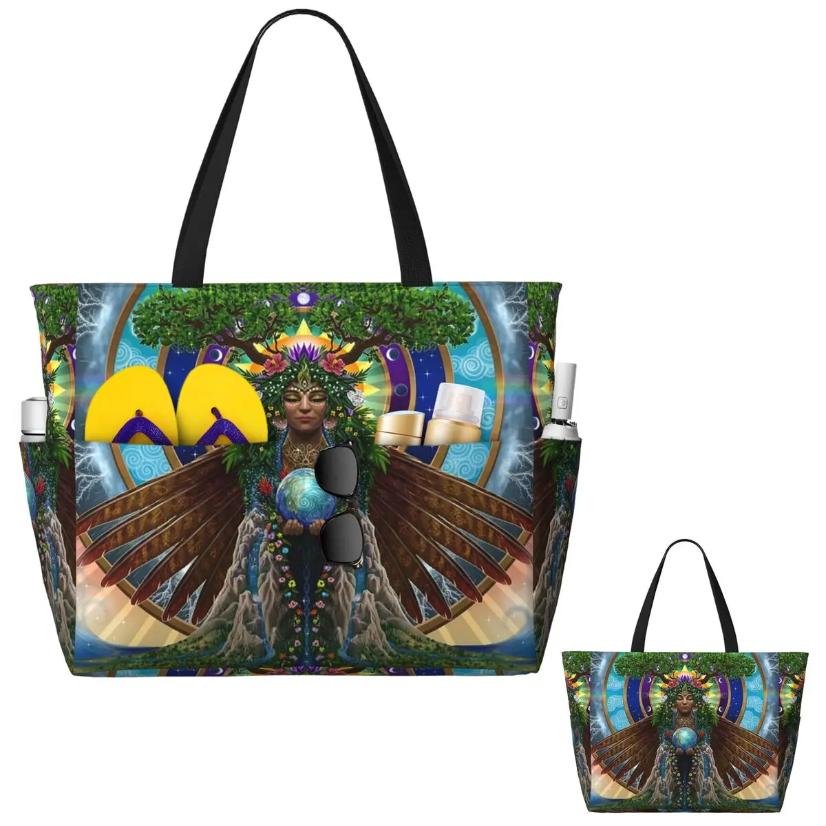 Yoga Fitness Tote - Gaia Sacred System Strandtasche, Sporttasche, Yoga-Tasche,