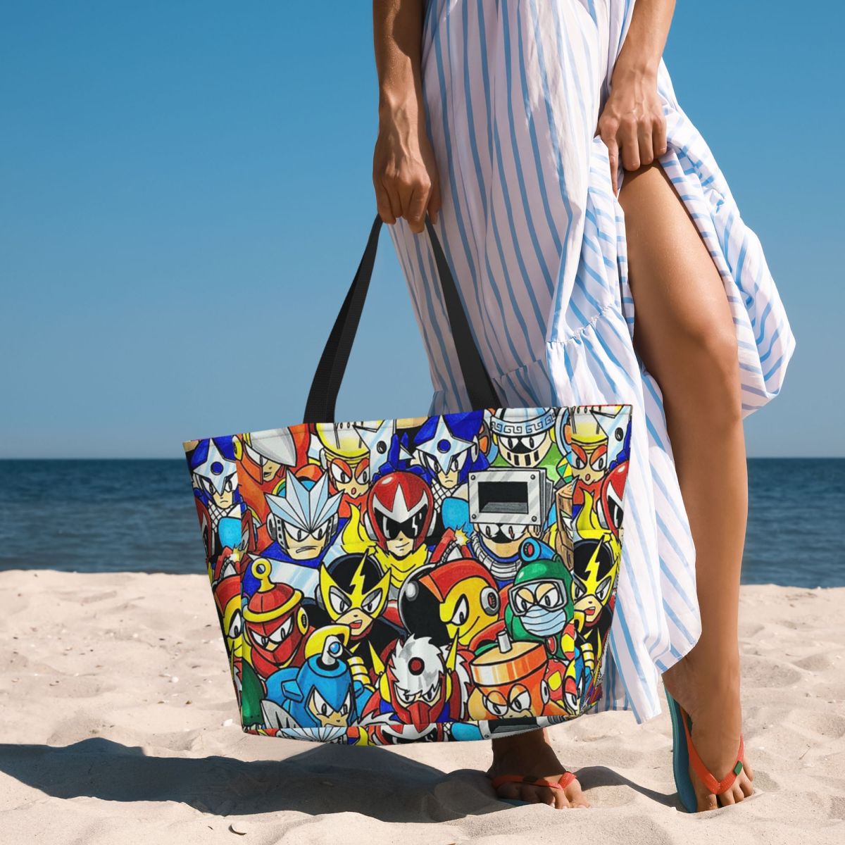 Yoga Fitness Videos Free - Megaman Video Game Mega Man Strandtasche,