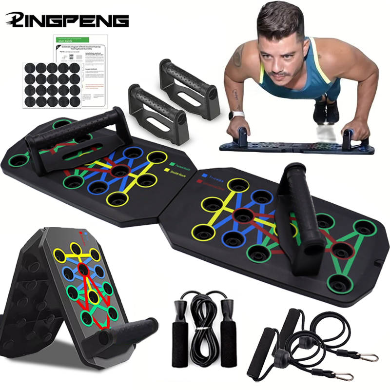 Push Up Board - Tragbares multifunktionales Push-up-Board-Set mit Griffen, faltbare