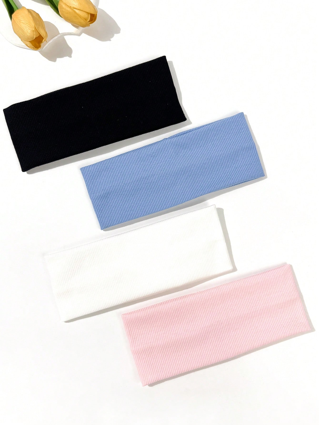 Yoga Fitness Band - 4-teiliges Set einfarbiger Haarbänder für Damen-Yoga
