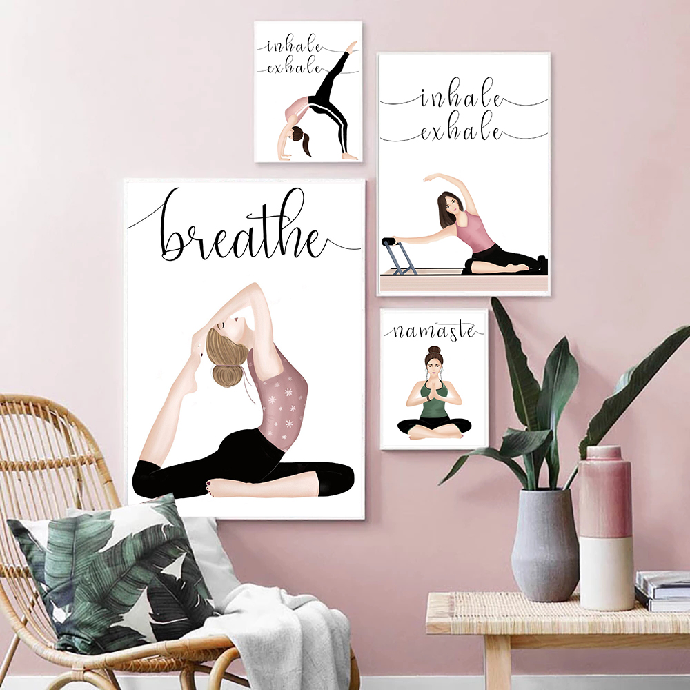 Yoga Fitness Quotes - Inhale Exhale Zitat Yoga Poster Leinwand