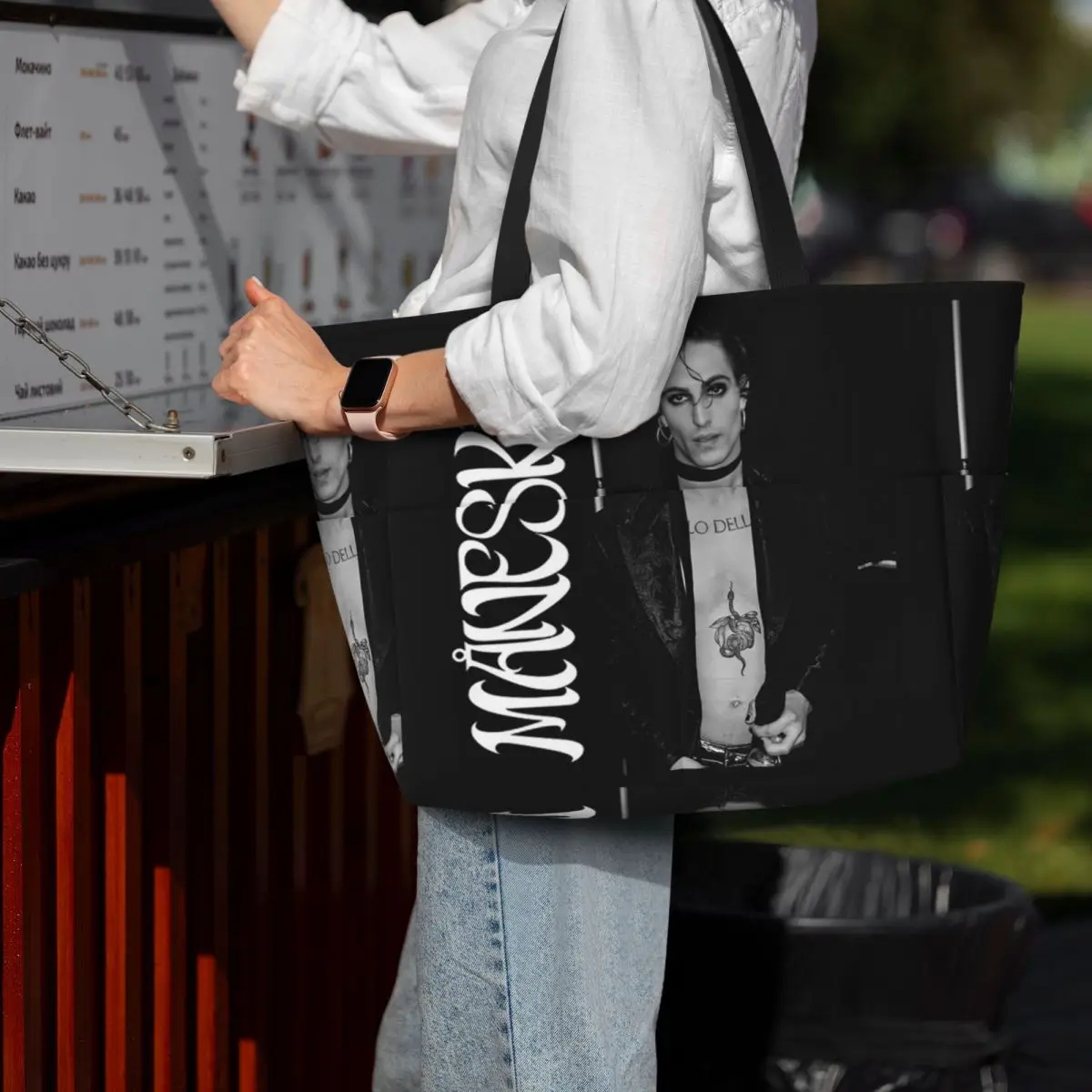 Yoga Fitness Tote - Damiano David Maneskin Strandtasche, Sporttasche, Yoga-Tasche,