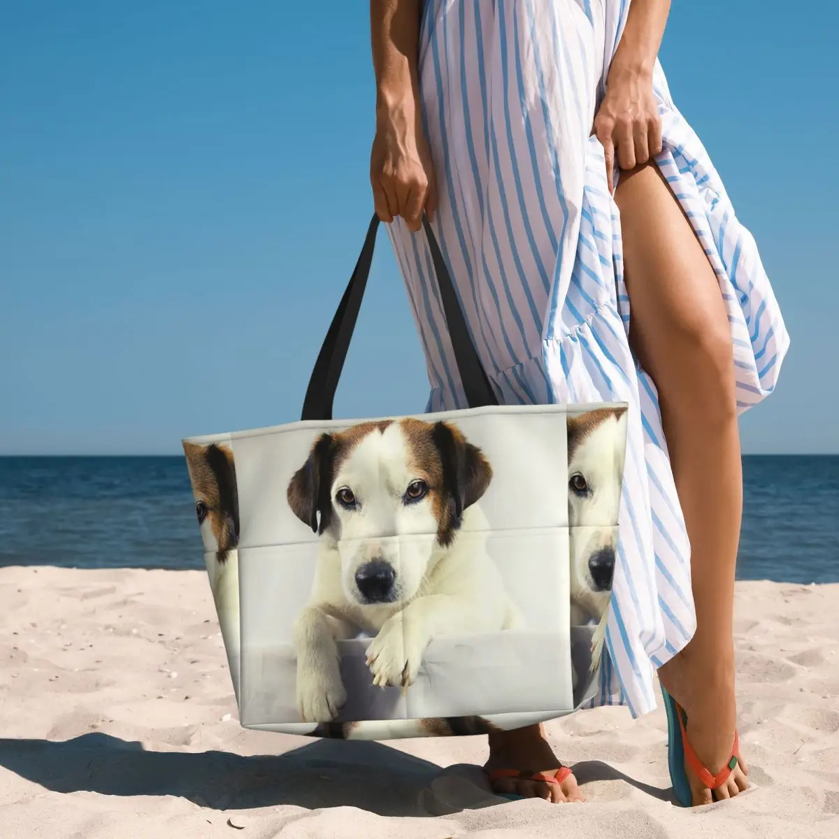 Yoga Fitness Photos - Strandtasche mit Hundemotiv, Jack Russell Terrier,