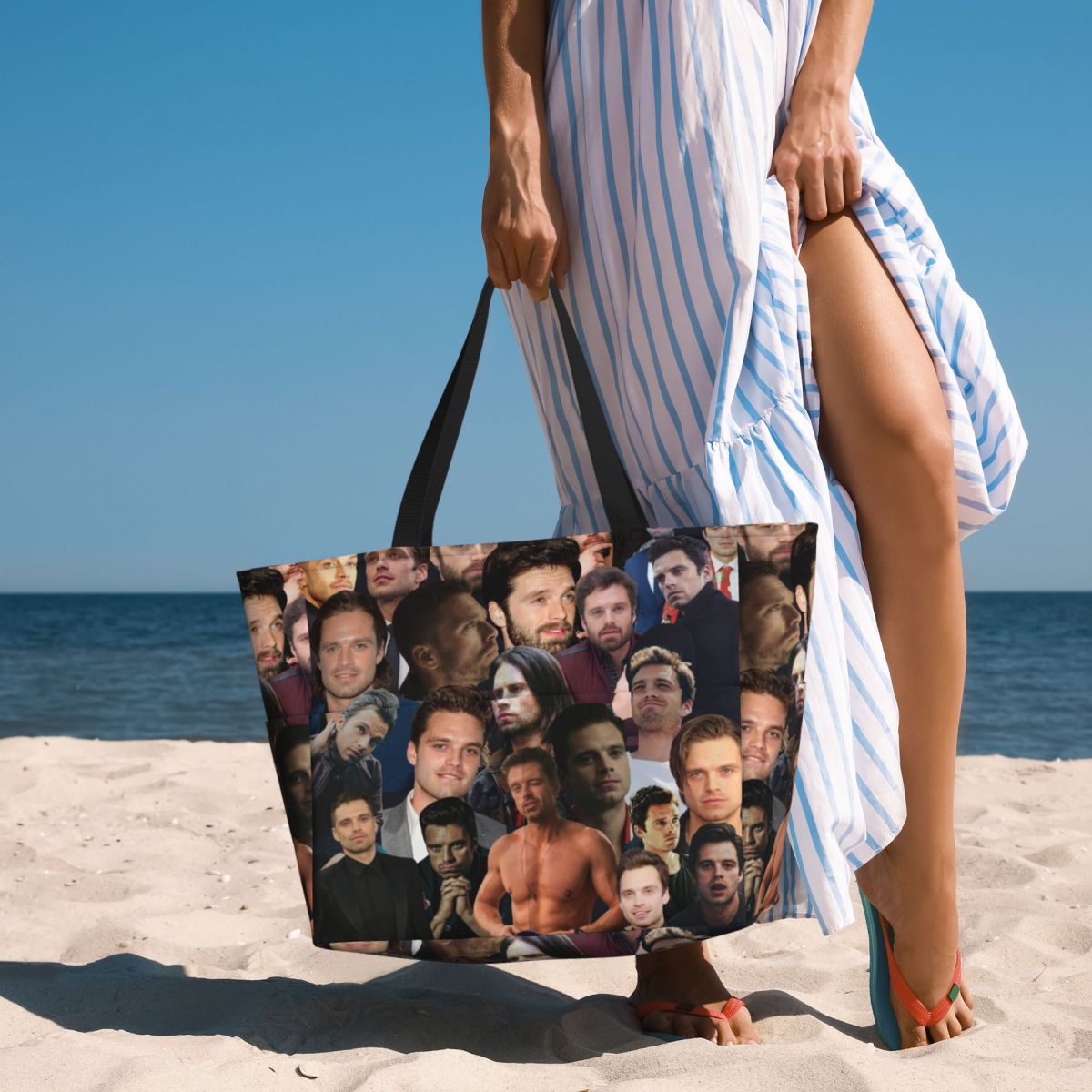 Yoga Fitness Photos - Sebastian Stan Fotocollage Strandtasche Sport Gym