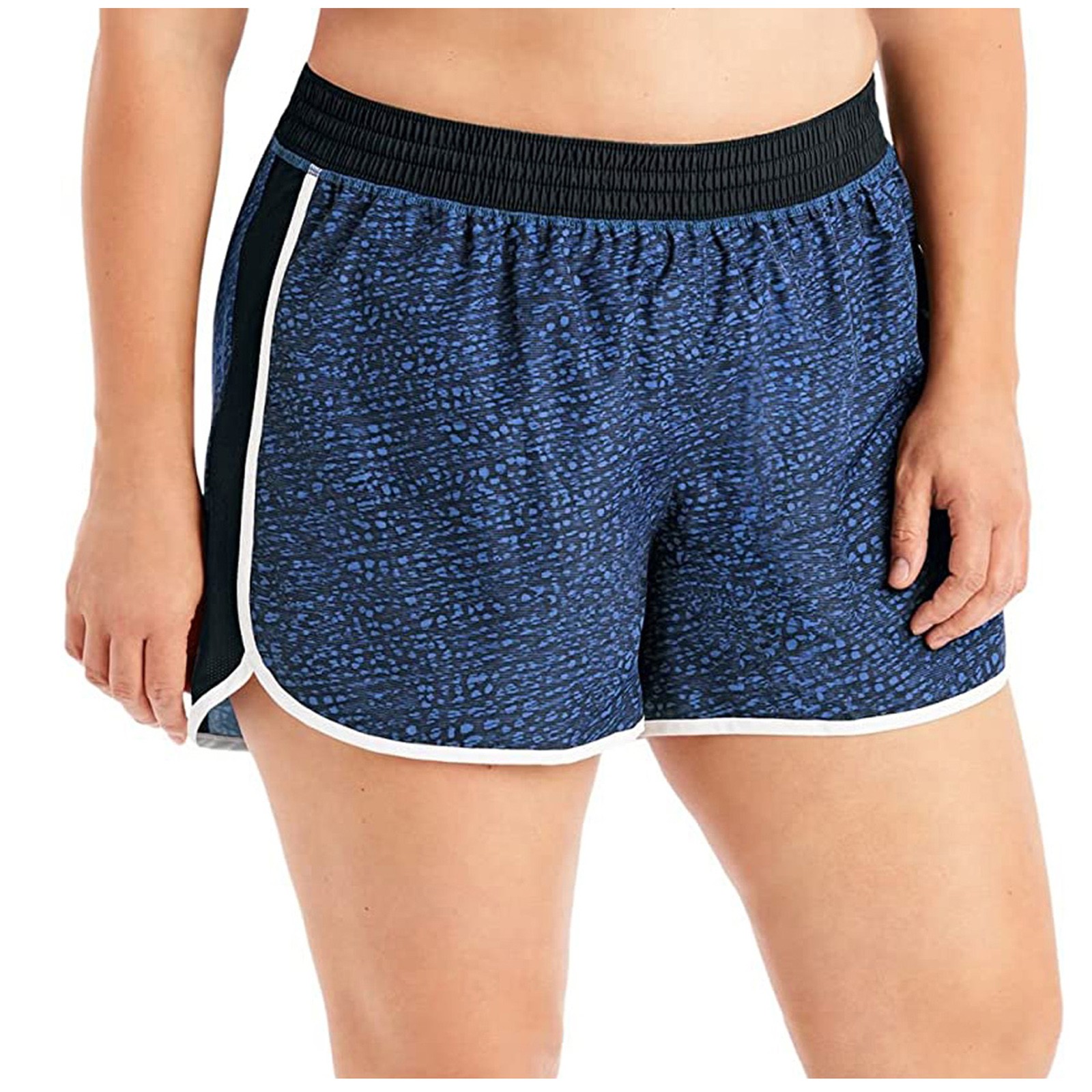 Yoga Fitness Training - Damen-Sportshorts mit elastischer Taille, seitlich gestreift,