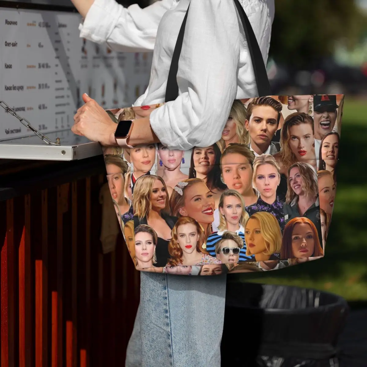 Yoga Fitness Photos - Scarlett Johansson Foto-Collage Strandtasche, Sport-, Fitness-
