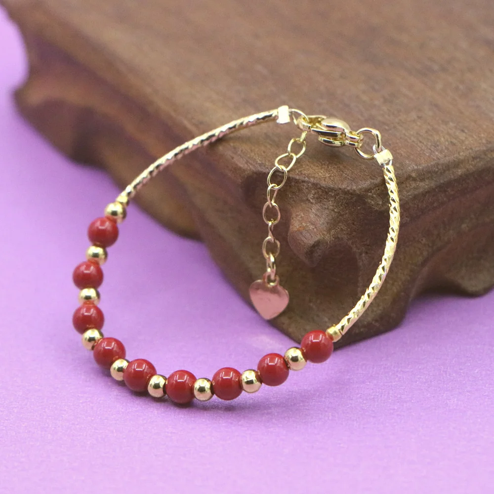 Yoga Fitness Gifts - Schönes rotes Armband Baby Mädchen Karabinerverschluss
