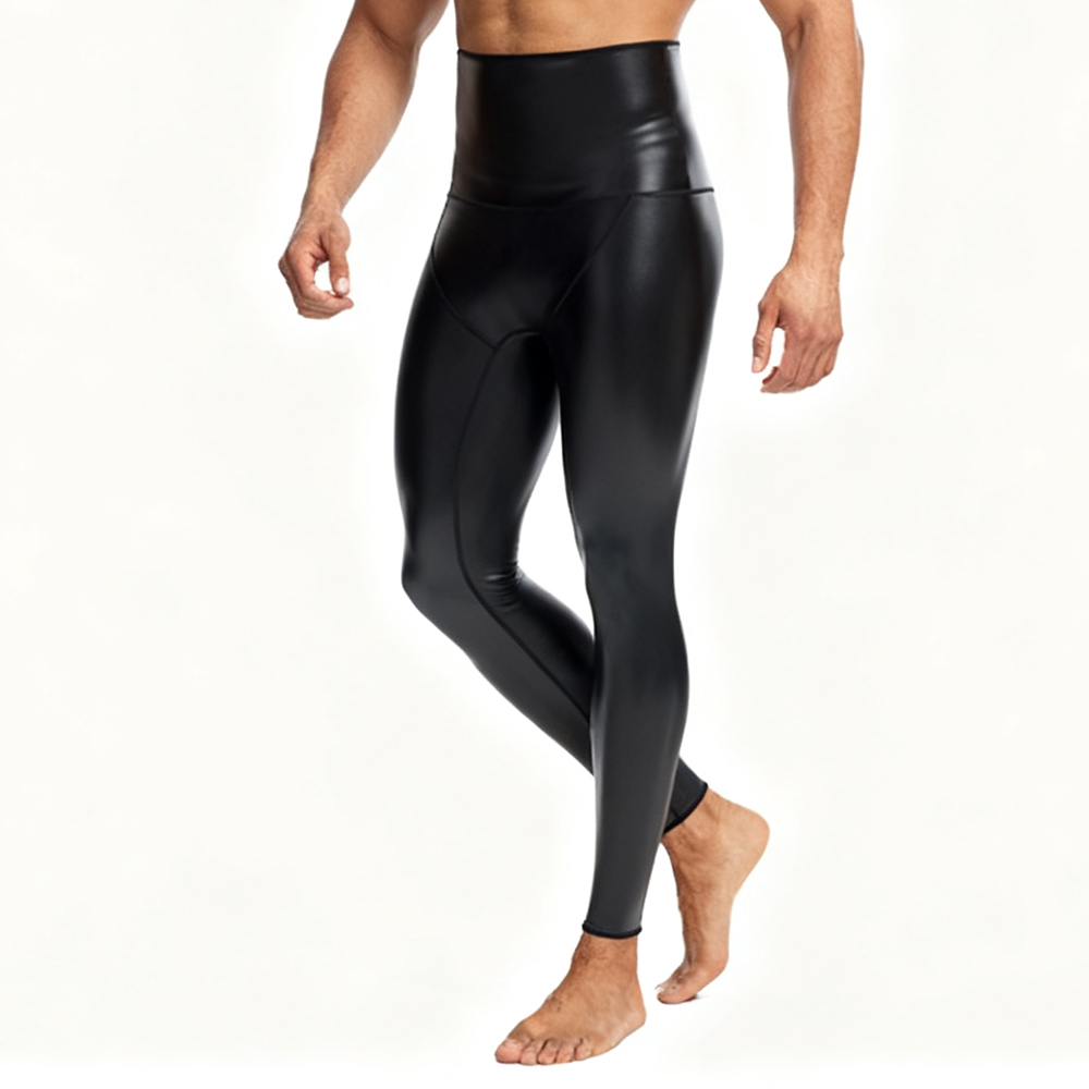 Yoga Fitness For Men - Sexy Männer PU Leder Lange Hosen