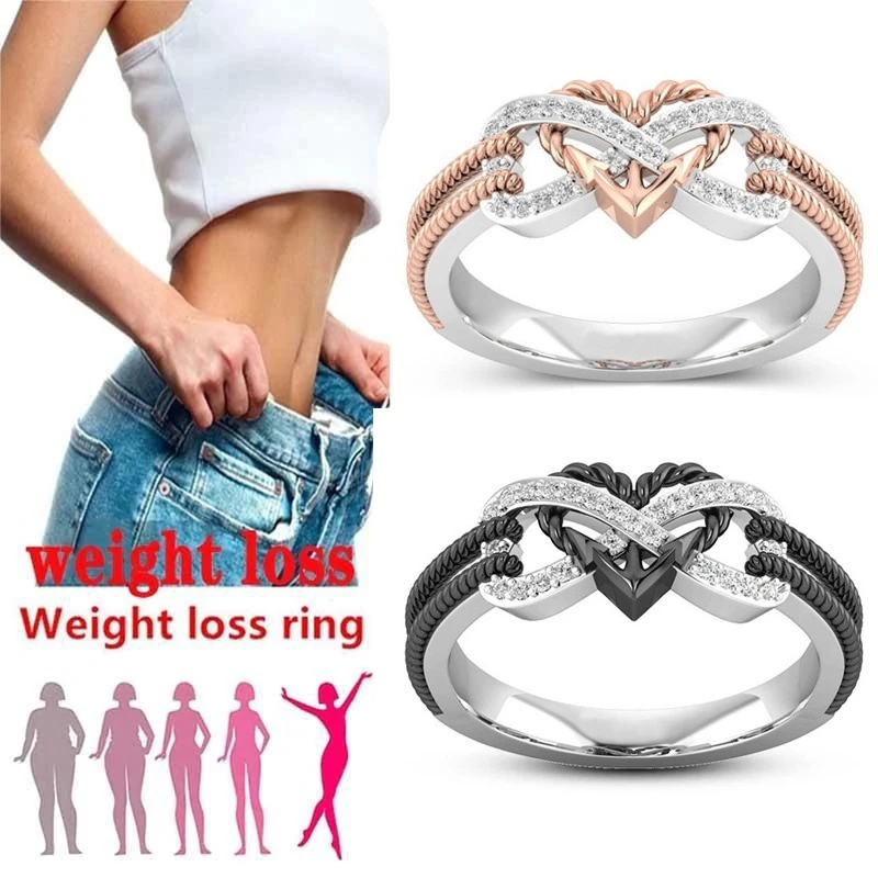 Yoga Fitness Gifts - Schwarz Rose Gold Farbe Herz Ringe
