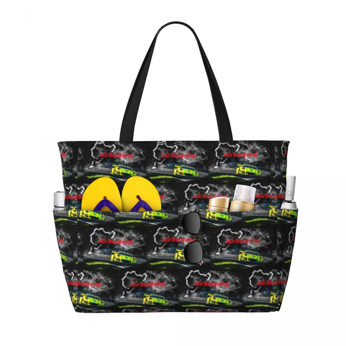 Yoga Fitness Tote - Strandtasche mit Nürburgring-Aufdruck, Sport-, Fitness-, Yoga-Reisetasche,