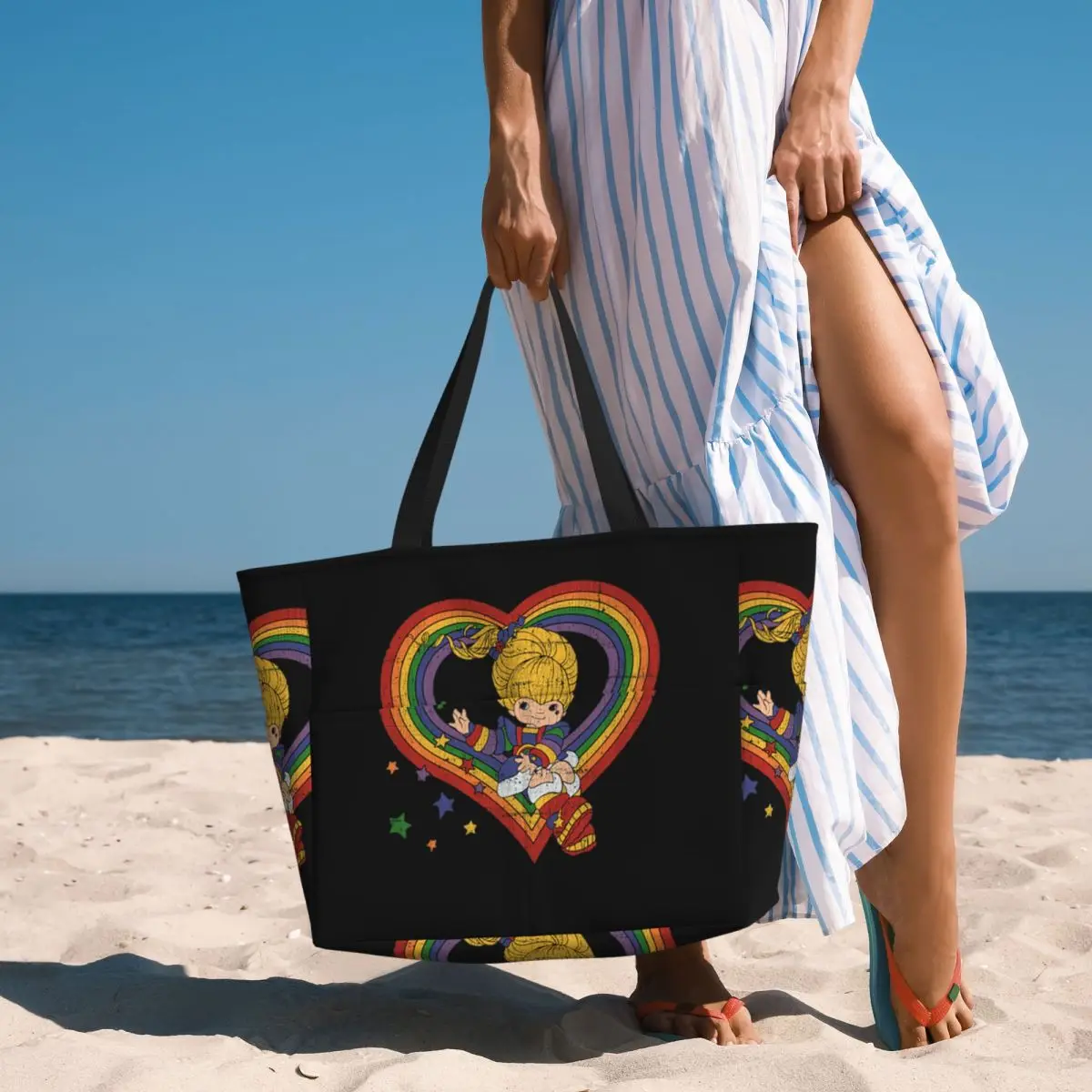 Yoga Fitness Tote - Rainbow Brite With Rainbow Heart Strandtasche,