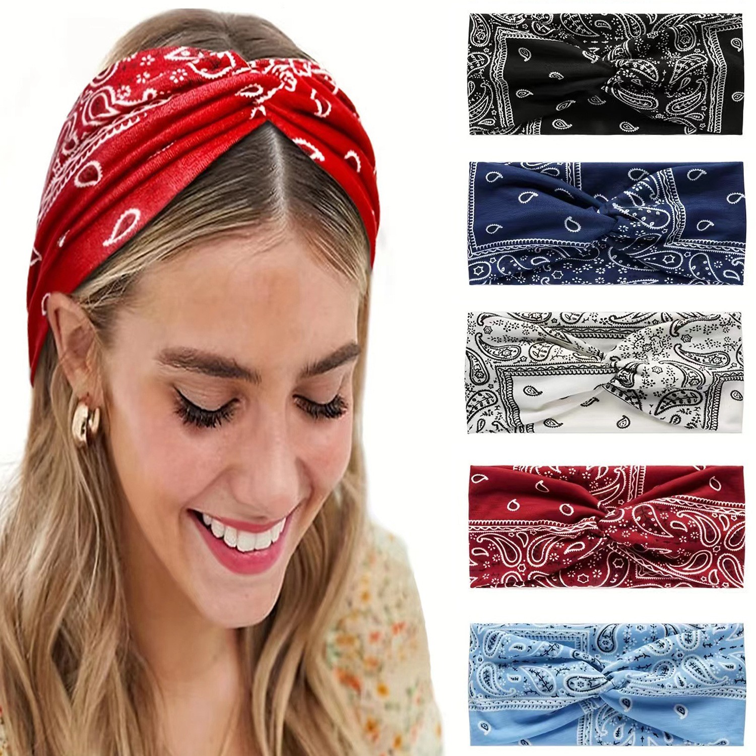 Yoga Fitness Band - Paisley Cashew Blumen Haarbänder Pilates Elastisches