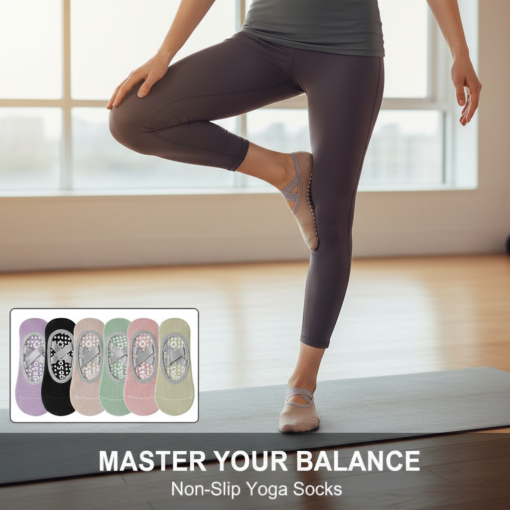Yoga Dance & Fitness Center Llc - Professionelle Yoga-Socken für Damen, Silikon-Anti-Rutsch-Socken, rückenfrei,