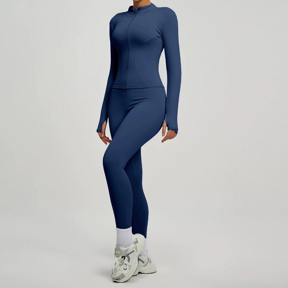 Yoga Và Fitness - 2-teiliges Yoga-Set für Damen: Langarm-Sportshirt mit