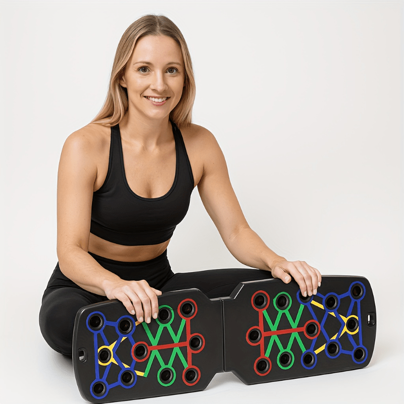Push Up Board - Faltbares Multi-Positions-Liegestützboard, farbcodiert, für Brust-, Schulter-,