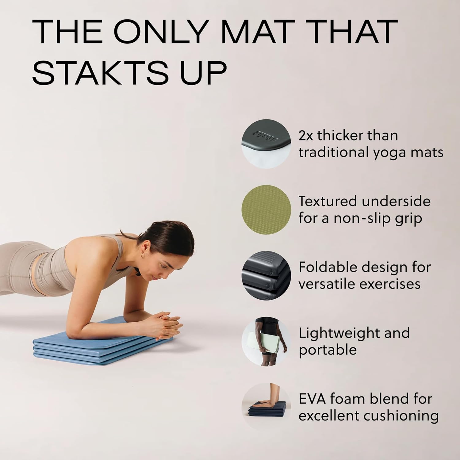 Faltbare Yogamatte in Blau, Pr – Yoga Fitness Studio Bewertung und Preis