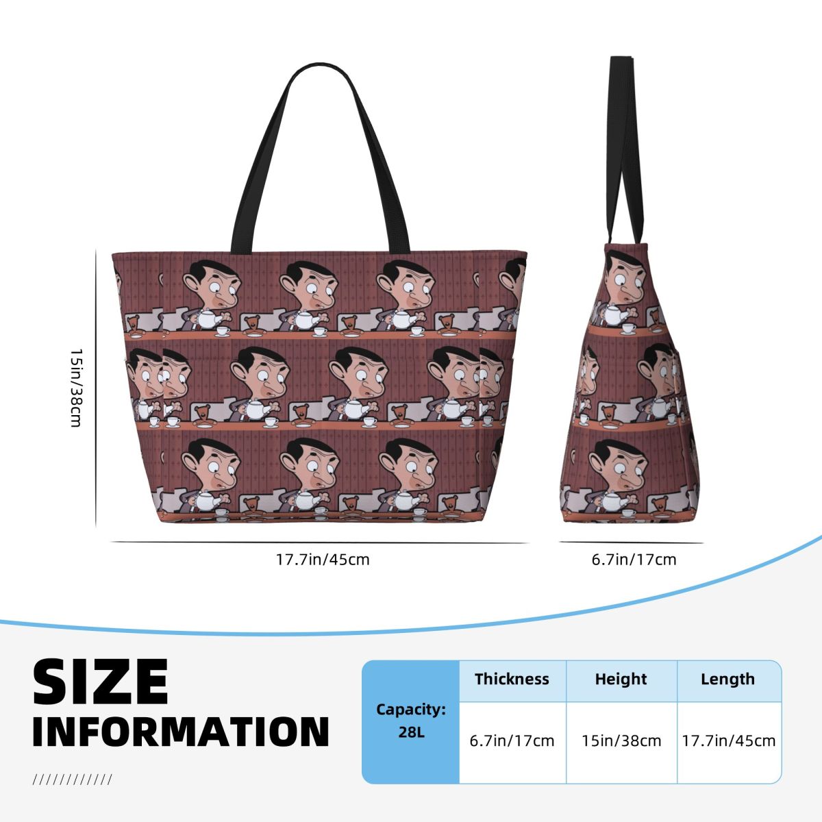 Mr. Bean Cartoon Strandtasche, – Yoga Fitness Tote Bewertung und Preis
