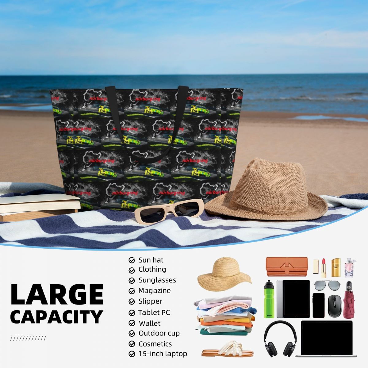 Strandtasche mit Nürburgring-A – Yoga Fitness Tote Bewertung und Preis