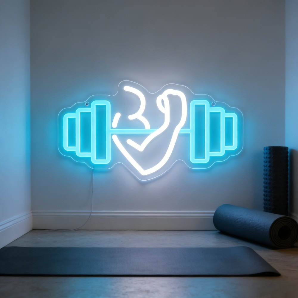 Bizeps-Hantel Neon-Schild LED- – Yoga Fitness Quotes Bewertung und Preis