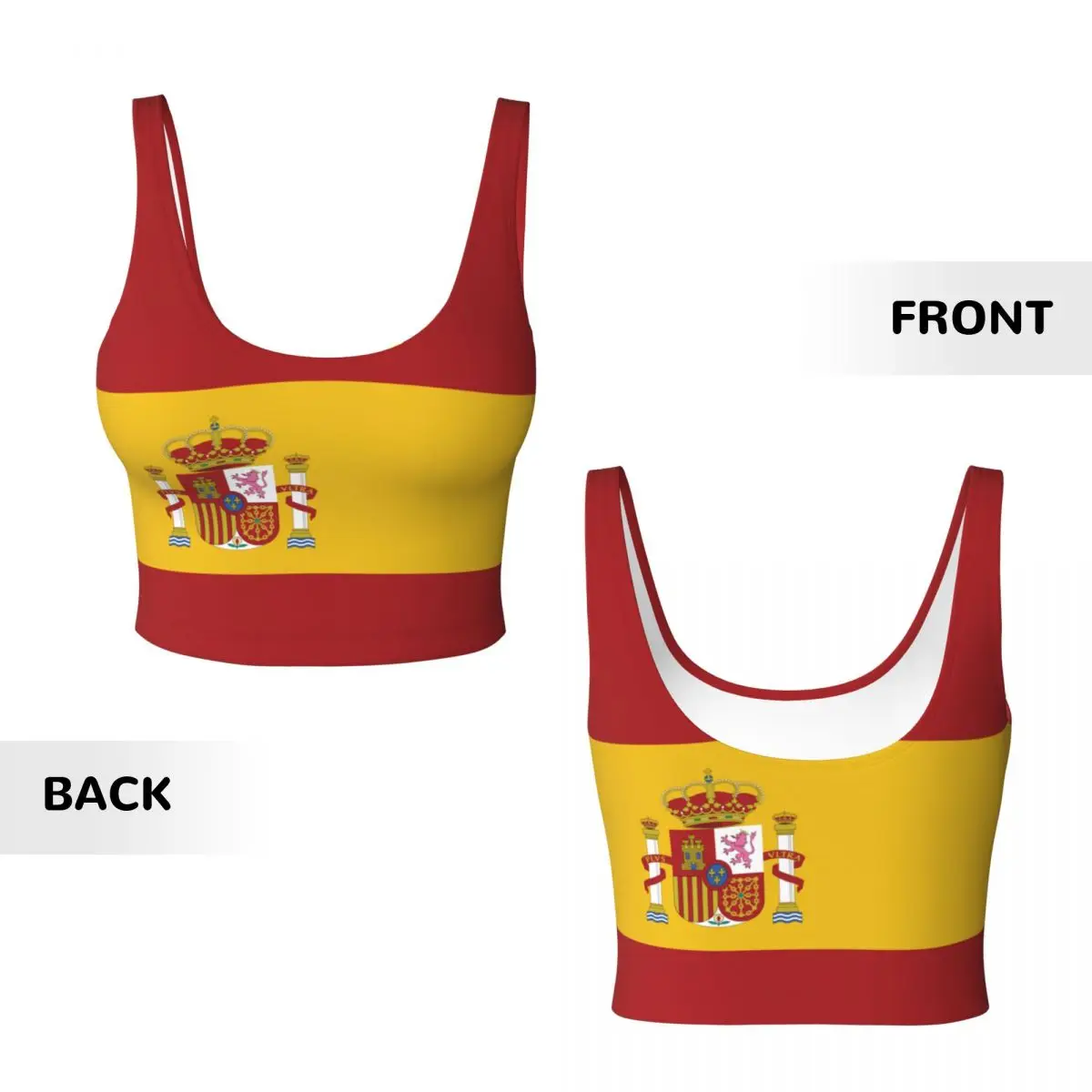 Spanien Flagge Basic Tops Frau – Yoga Và Fitness Bewertung und Preis