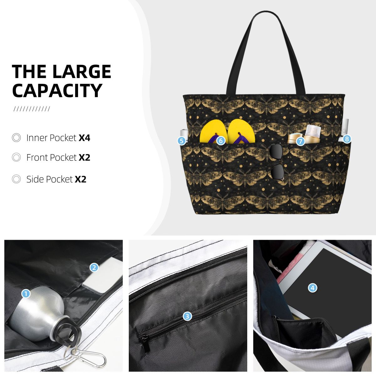 Moth Wings 5-Strand-Einkaufsta – Yoga Fitness Tote Bewertung und Preis